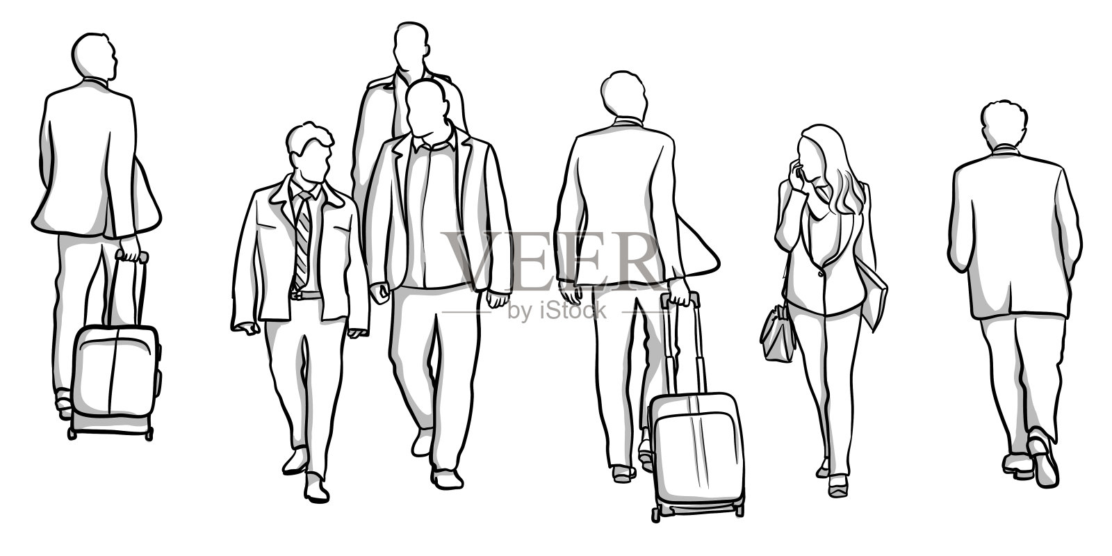 从上面的业务插画图片素材