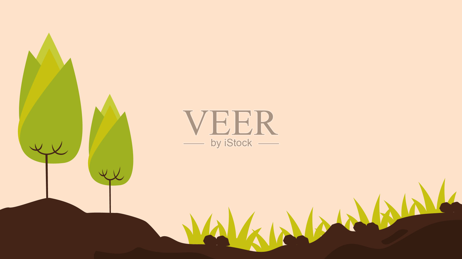 自然景观，乡村道路，矢量背景插画图片素材