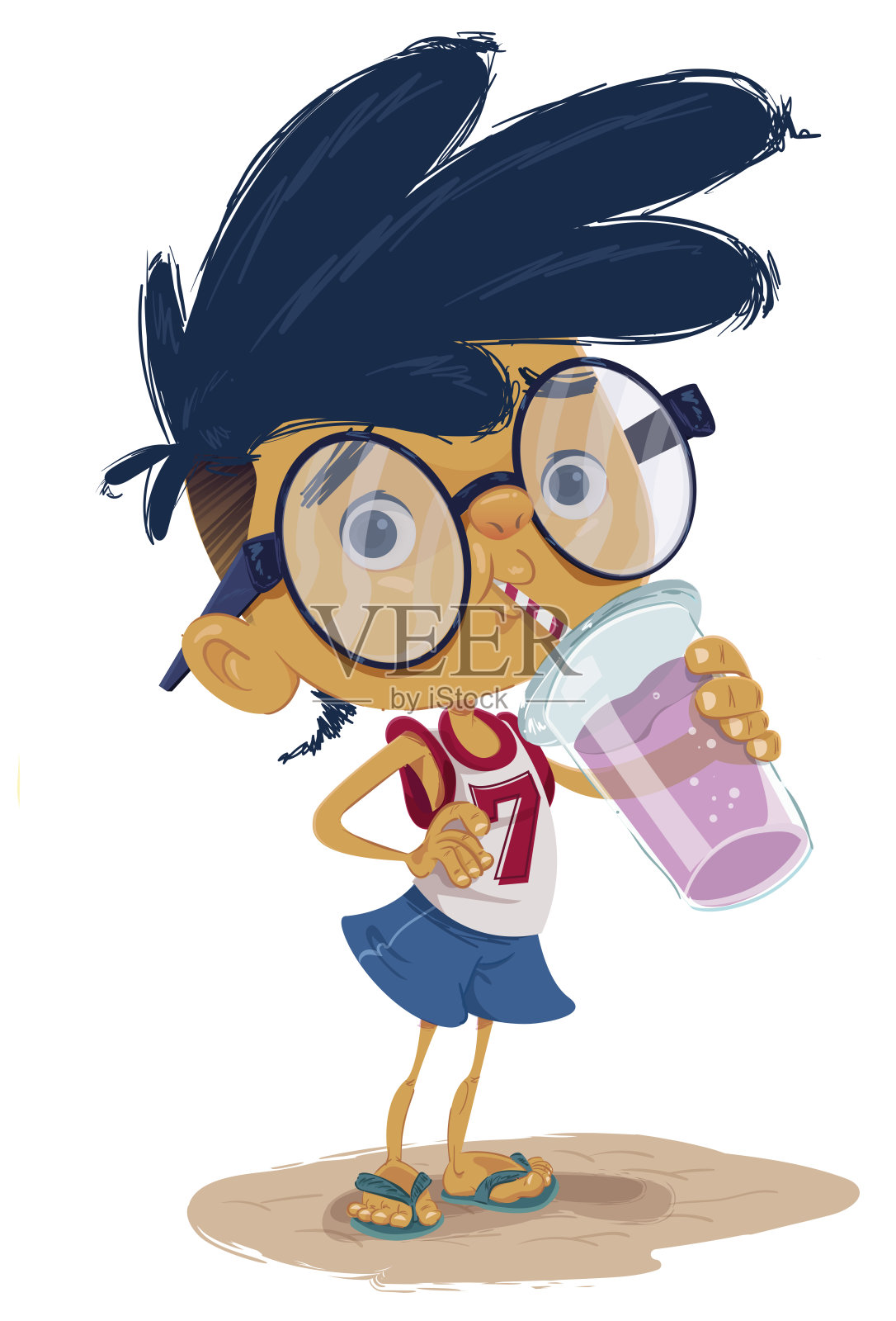 喝苏打水设计元素图片