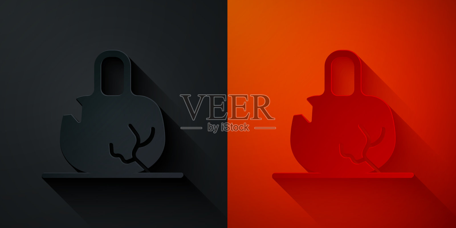 纸剪碎重量图标孤立在黑色和插画图片素材