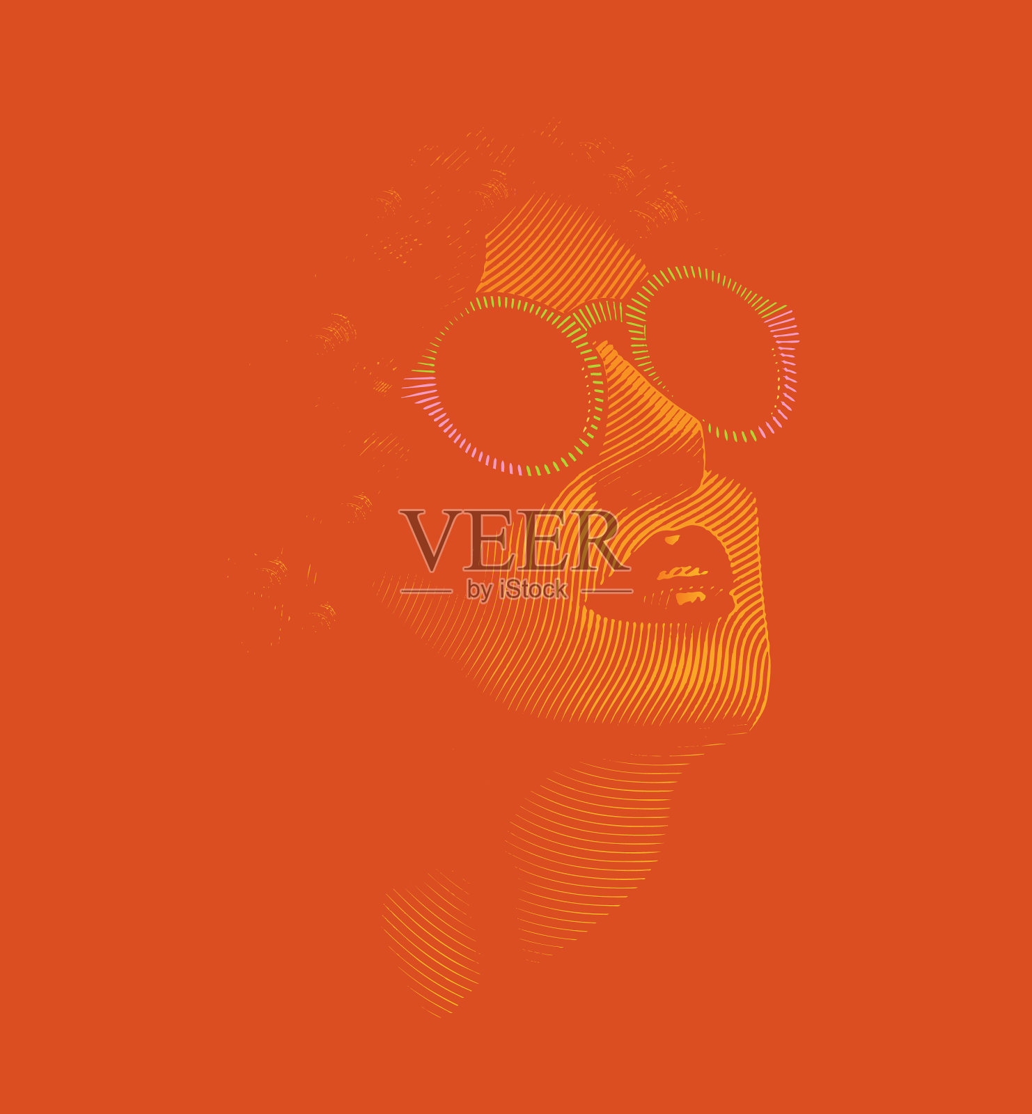 近距离的肖像迷人的女人的脸插画图片素材