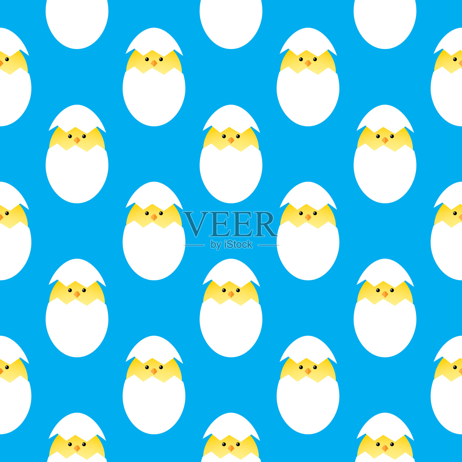 小鸡无缝隙孵化模式插画图片素材