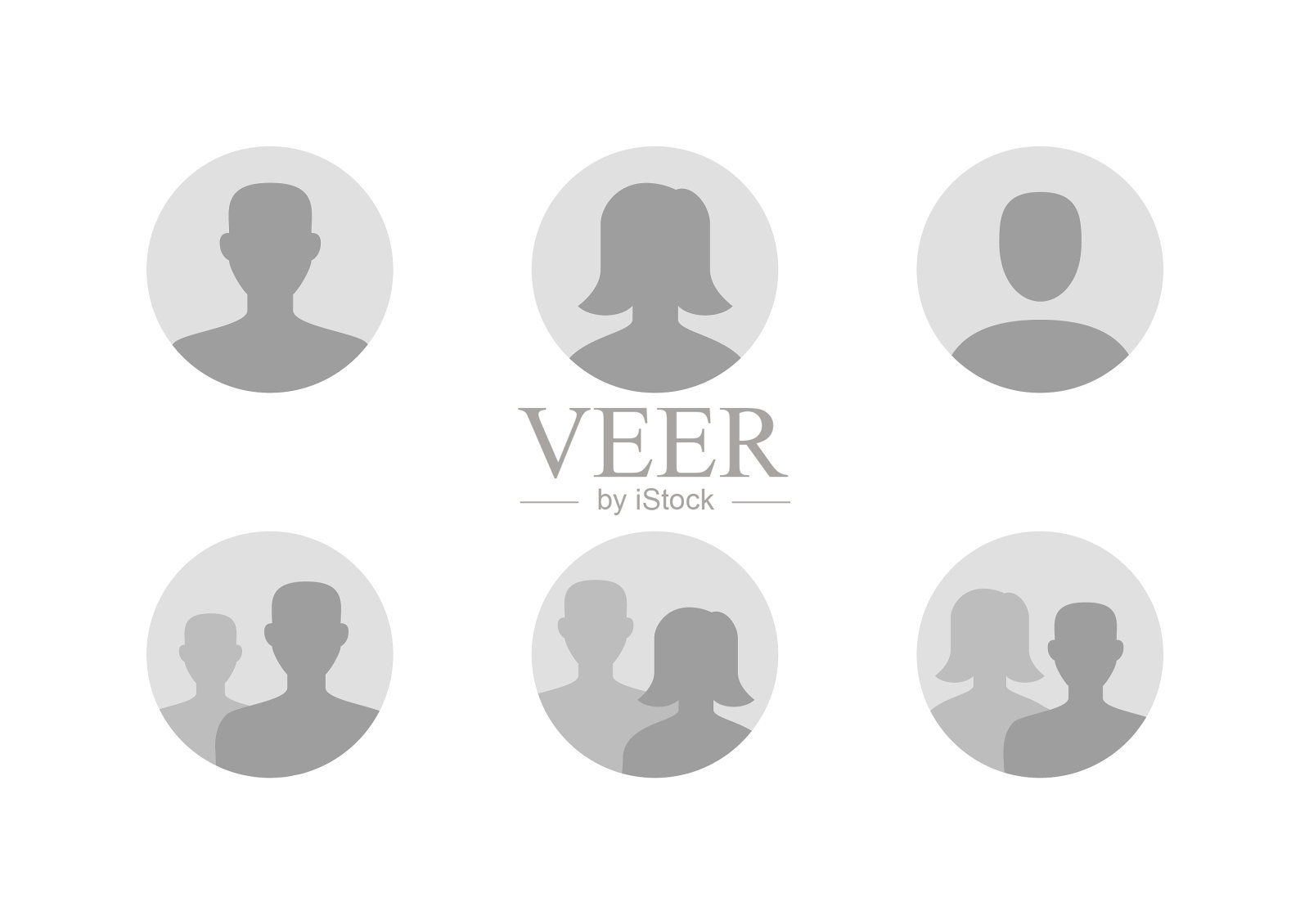 头像平面图标设置默认匿名用户图标素材