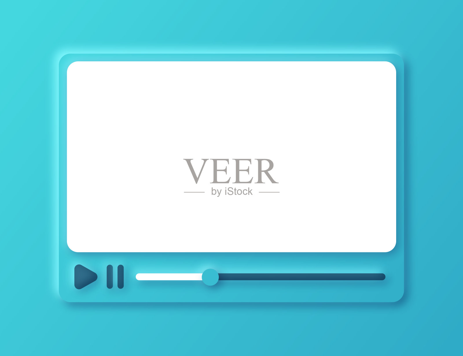 Neumorphism在线视频播放界面插画图片素材