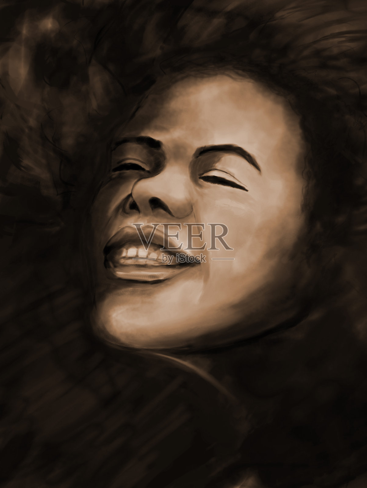 插图素描的喜悦和愉快的感情插画图片素材