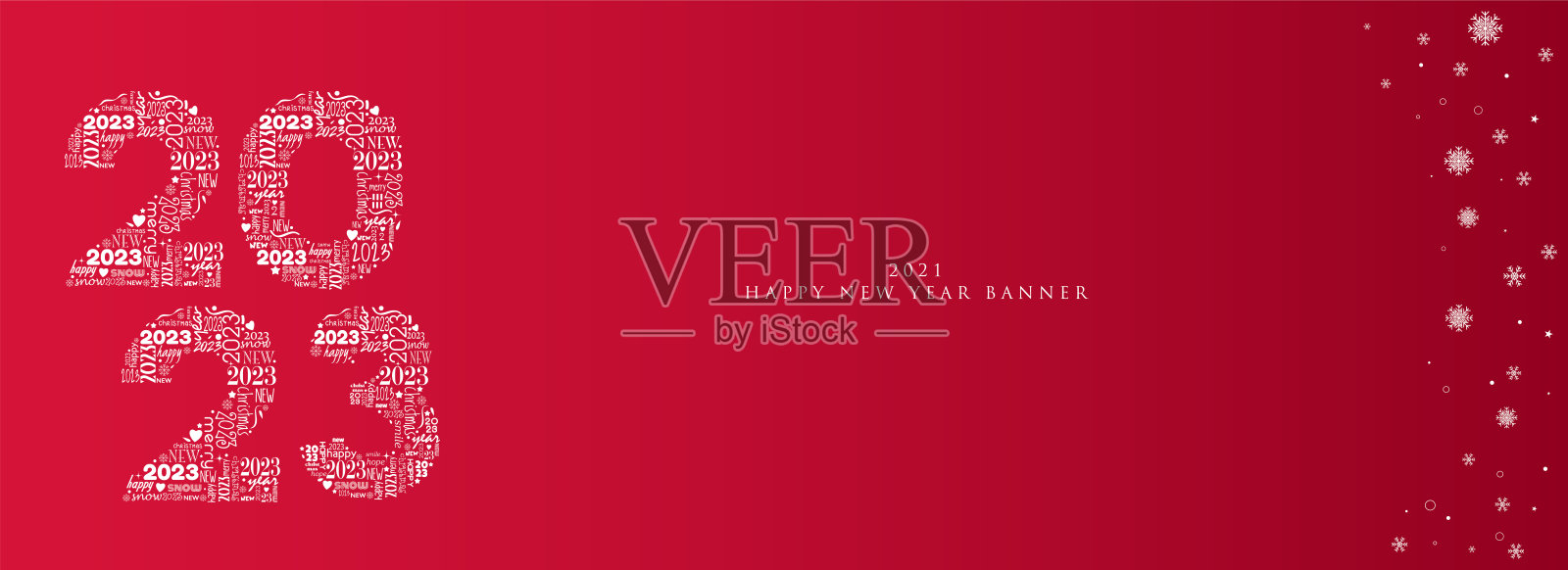 2023. 新年快乐。抽象数字排版矢量插图。节日设计为贺卡，请柬，日历等矢量股票插图插画图片素材