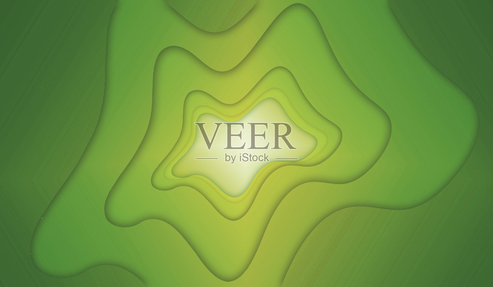 抽象现代背景与橄榄绿梯度波形状在剪纸风格。设计美丽的小册子，传单，杂志，商业，横幅与您的文本空间。插画图片素材