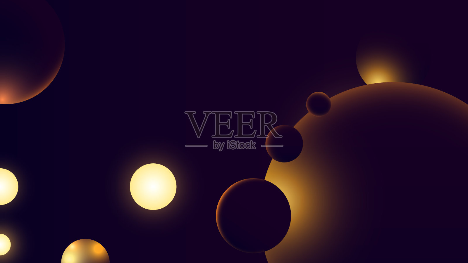 环境中粒子之间的关系。插画图片素材