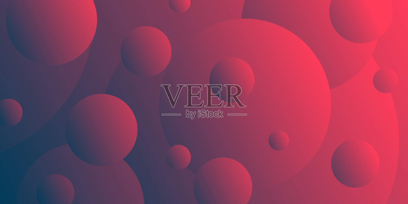 抽象几何背景与红色梯度圆插画图片素材