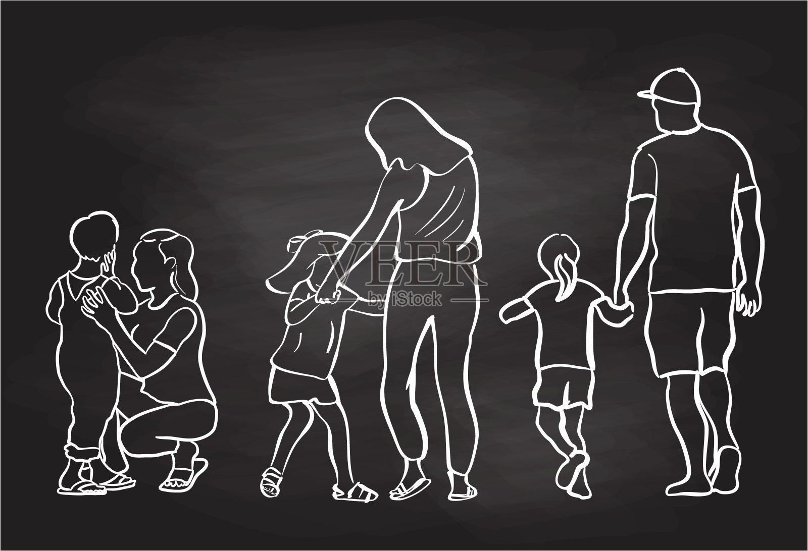 育儿风格黑板插画图片素材