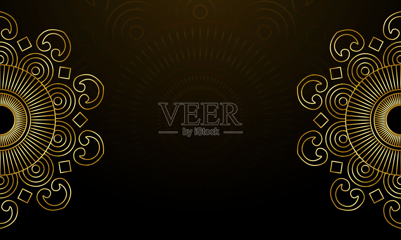 金色黑色框架向量。圆形装饰框架股票插图插画图片素材