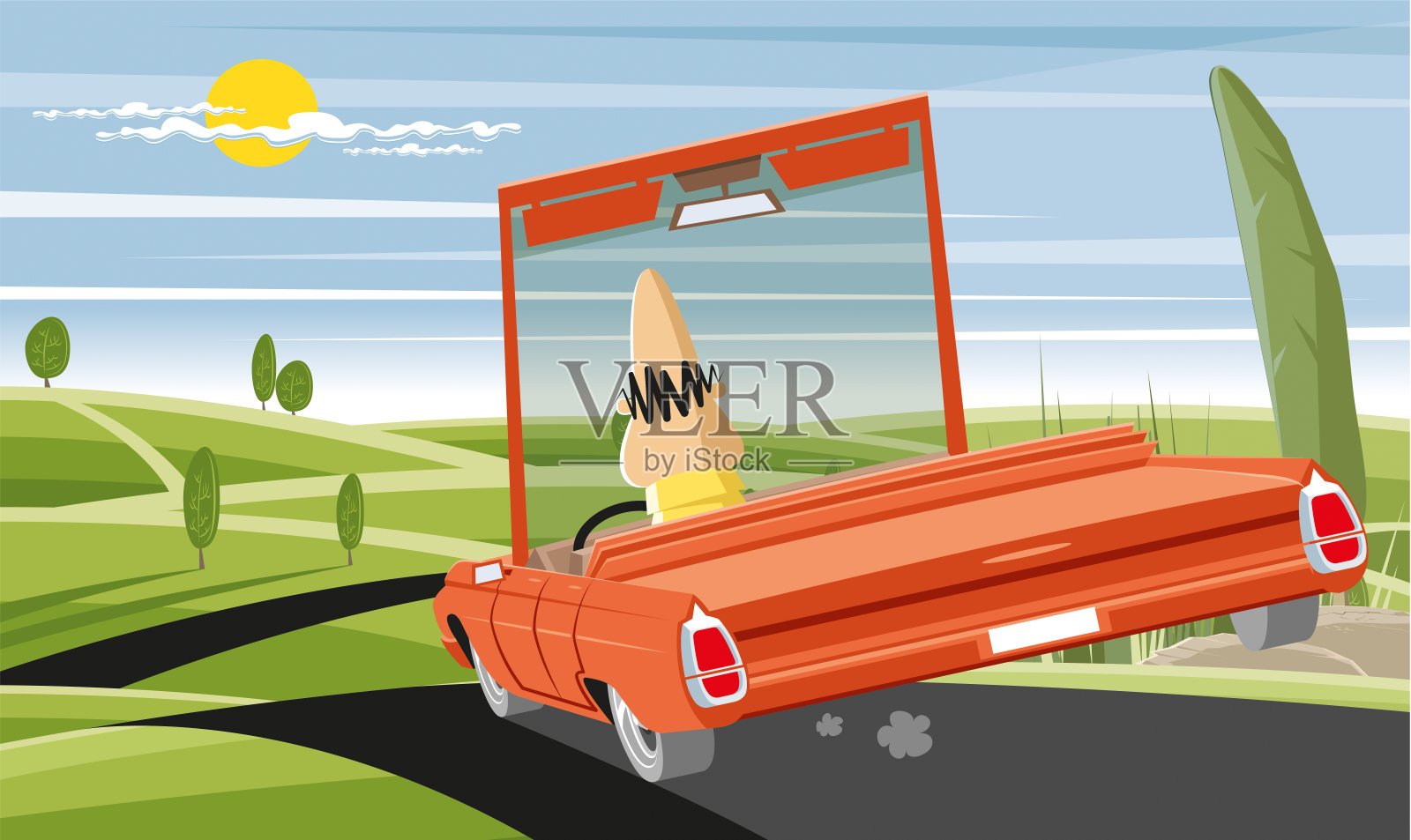 美国汽车插画图片素材