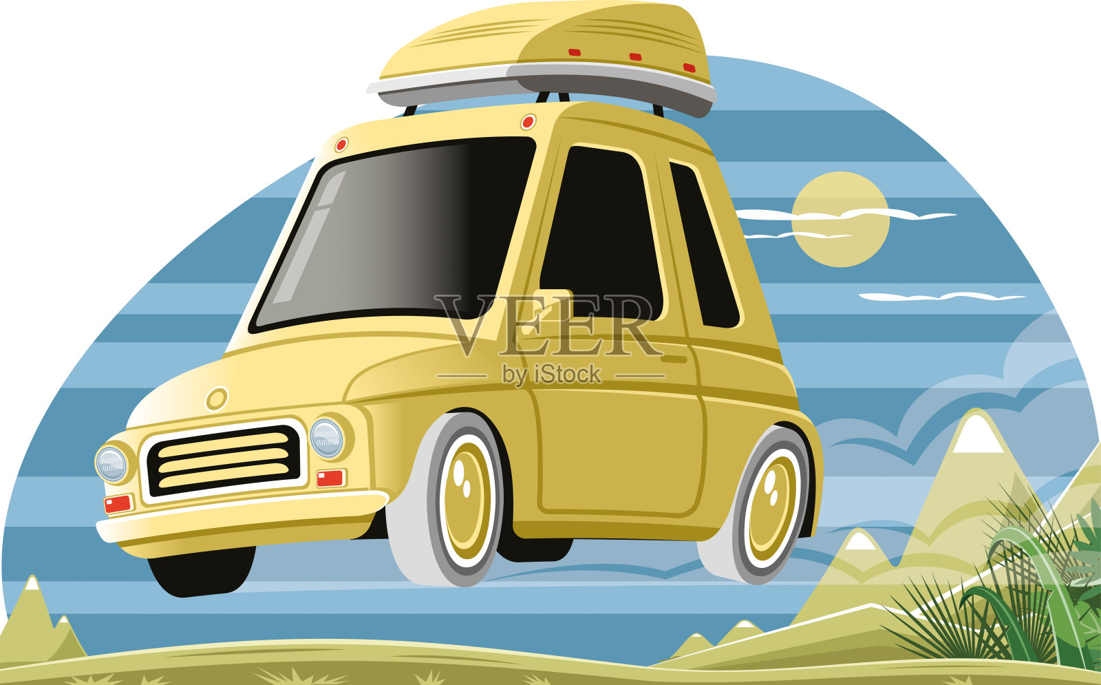 车的行李插画图片素材