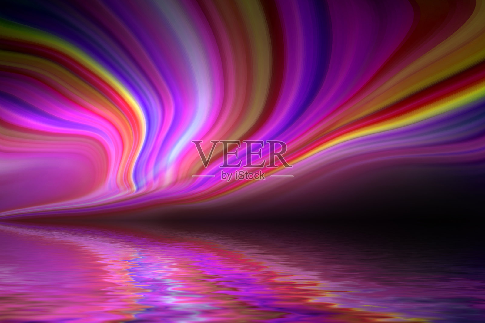 彩虹路在水上插画图片素材