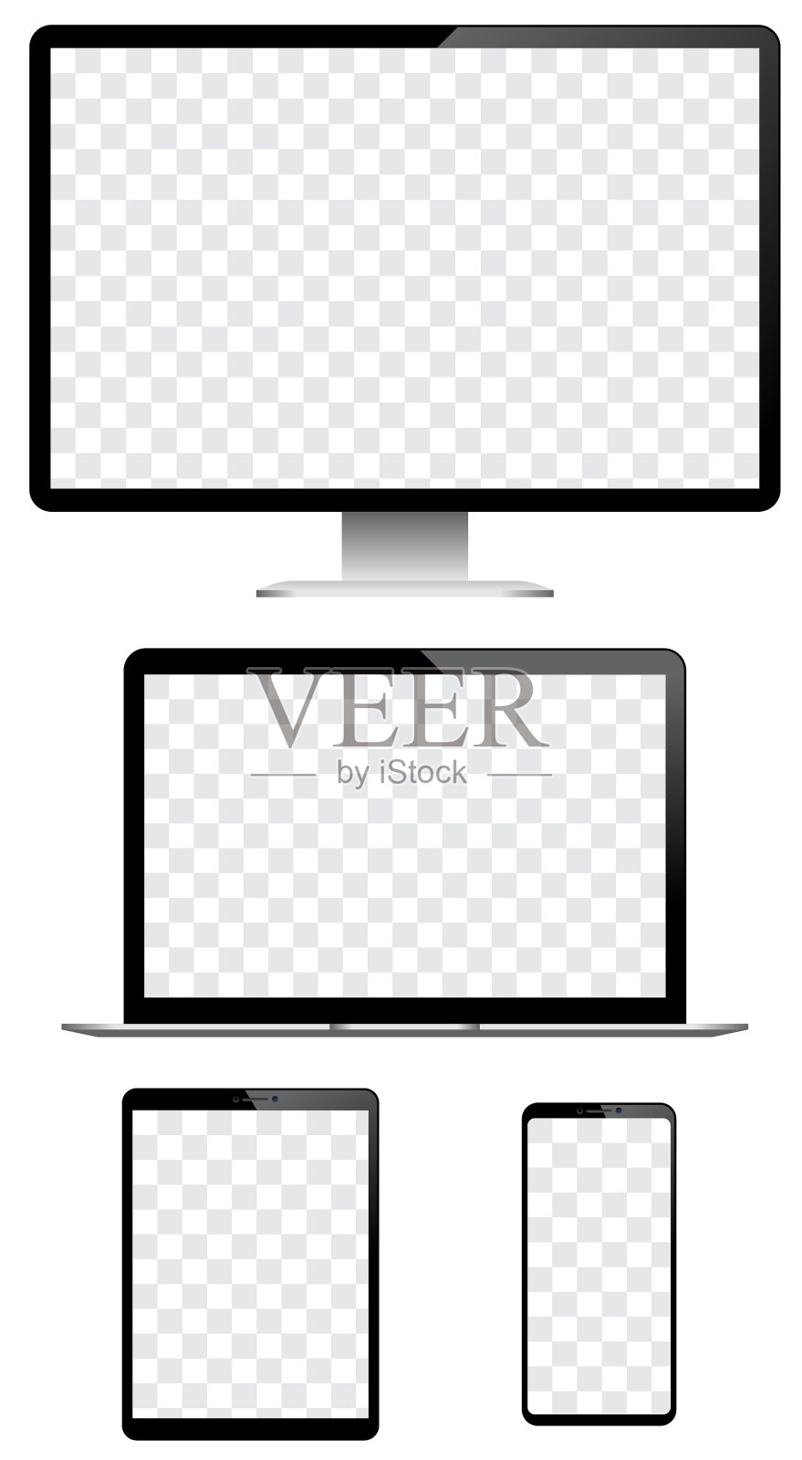 桌面PC智能手机笔记本Pad矢量插画图片素材