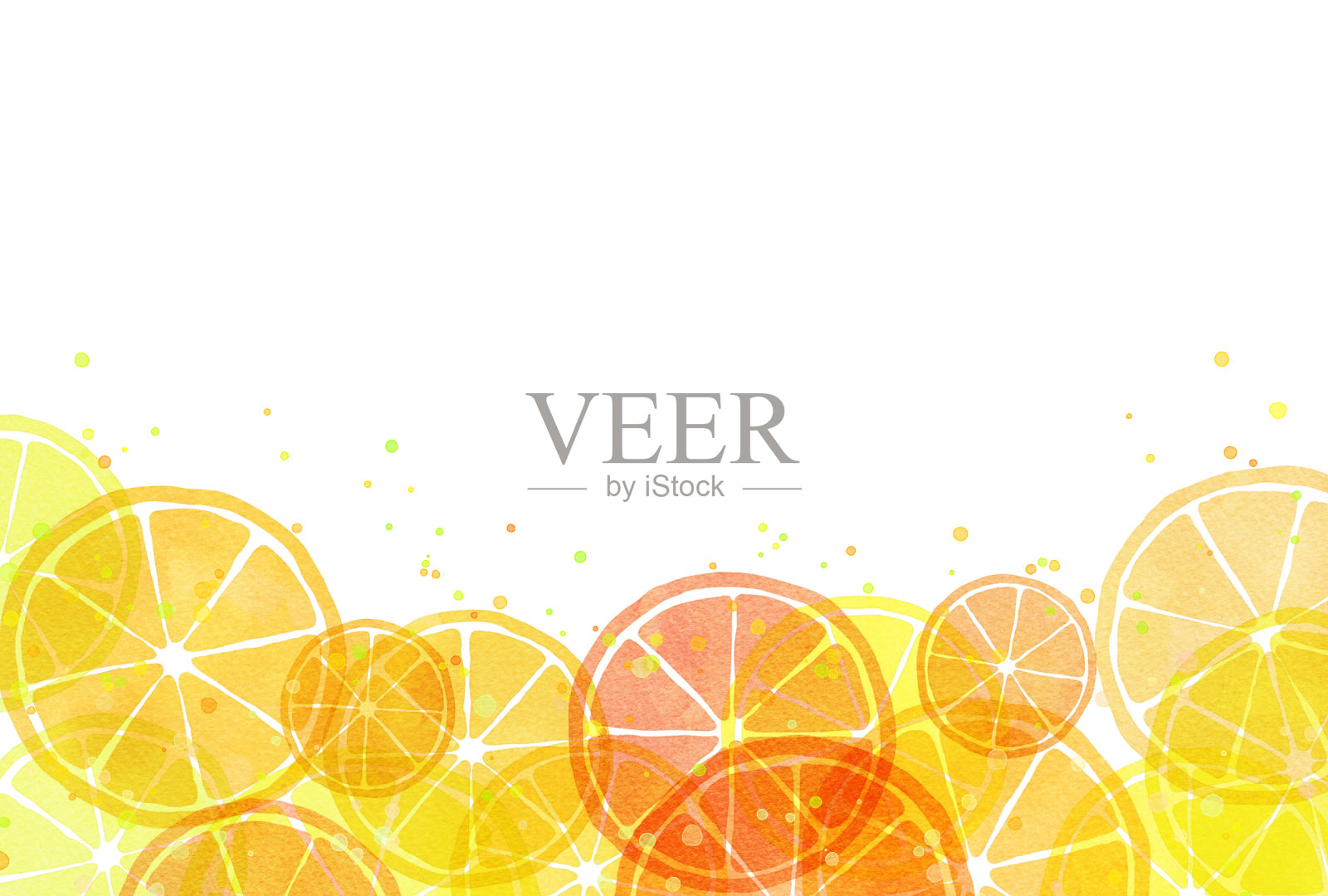 水彩风格可爱的柑橘背景插图插画图片素材