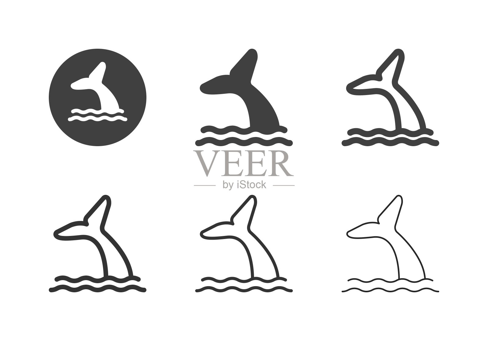 鲸尾图标-多系列设计元素图片