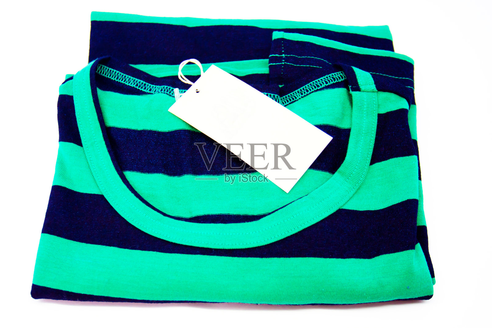 新条纹男士衬衫。白色隔离t恤照片摄影图片