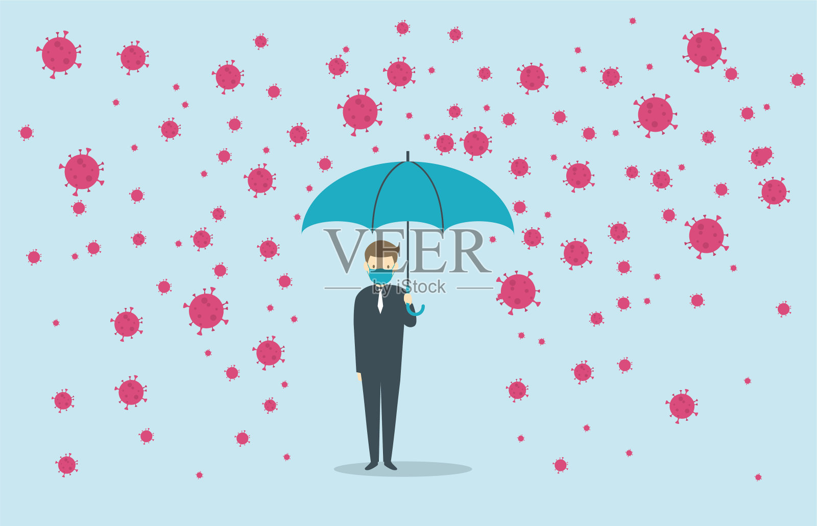 新型冠状病毒肺炎插画图片素材