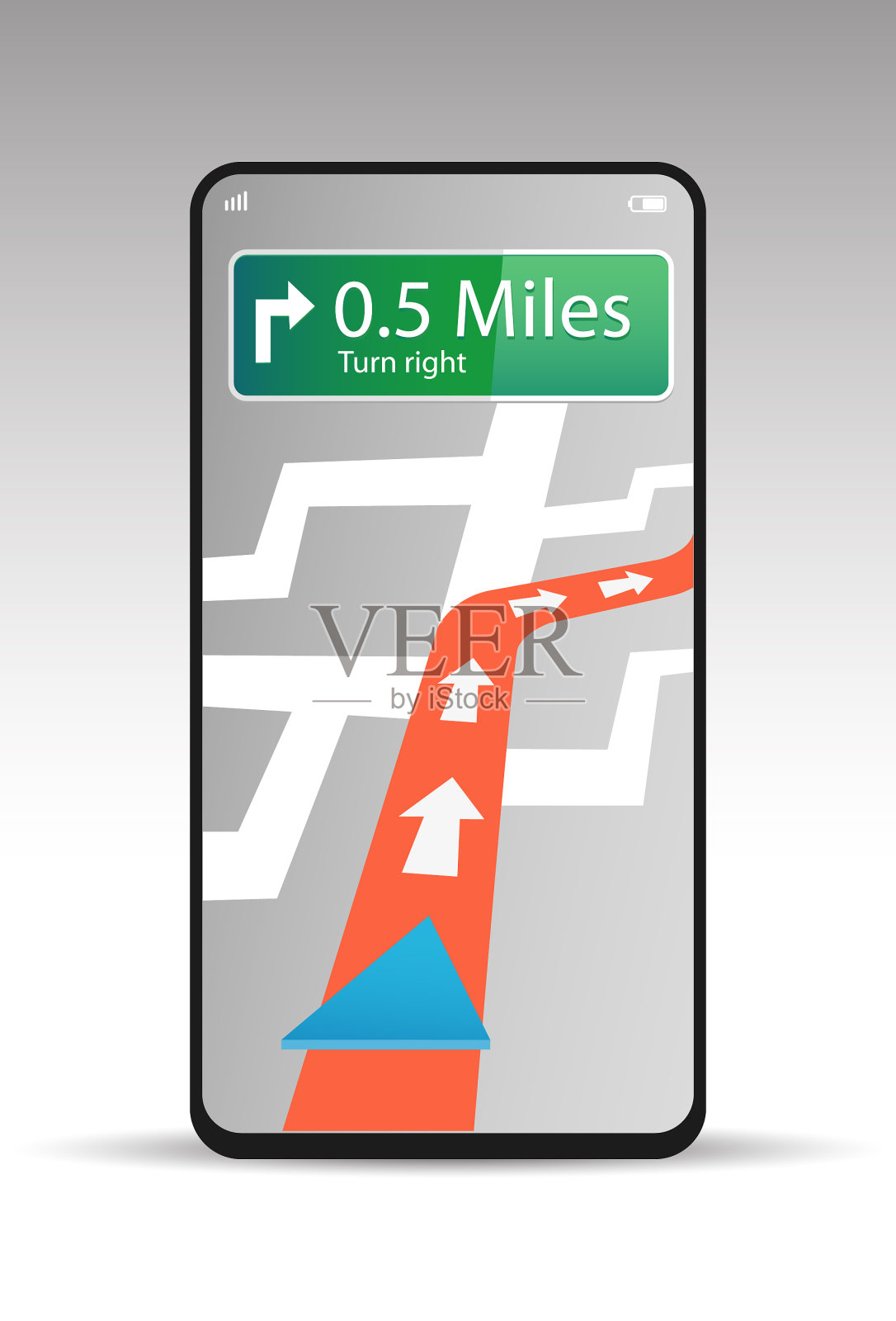 智能手机上的导航和定位设计元素图片