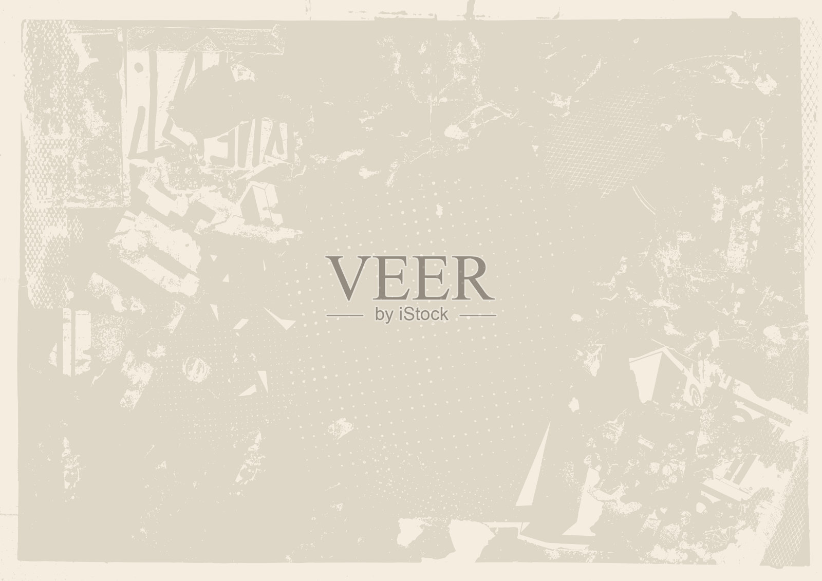 浅褐色垃圾海报背景向量插画图片素材