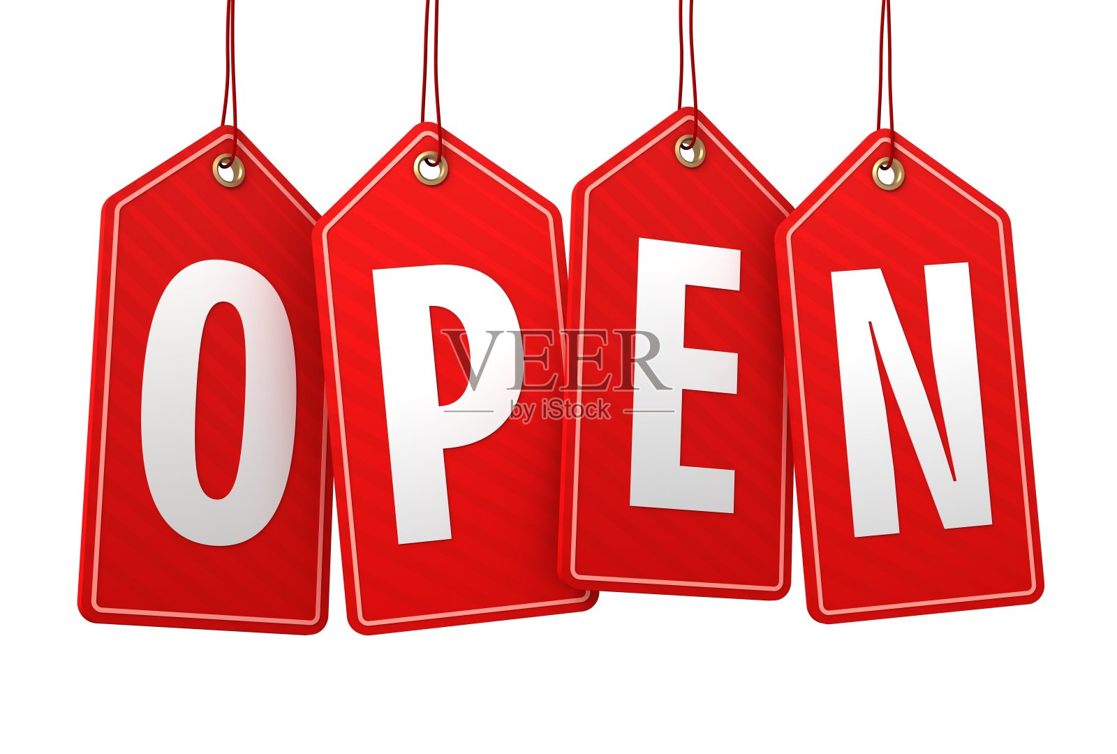 四个表示打开的符号的矢量插图照片摄影图片