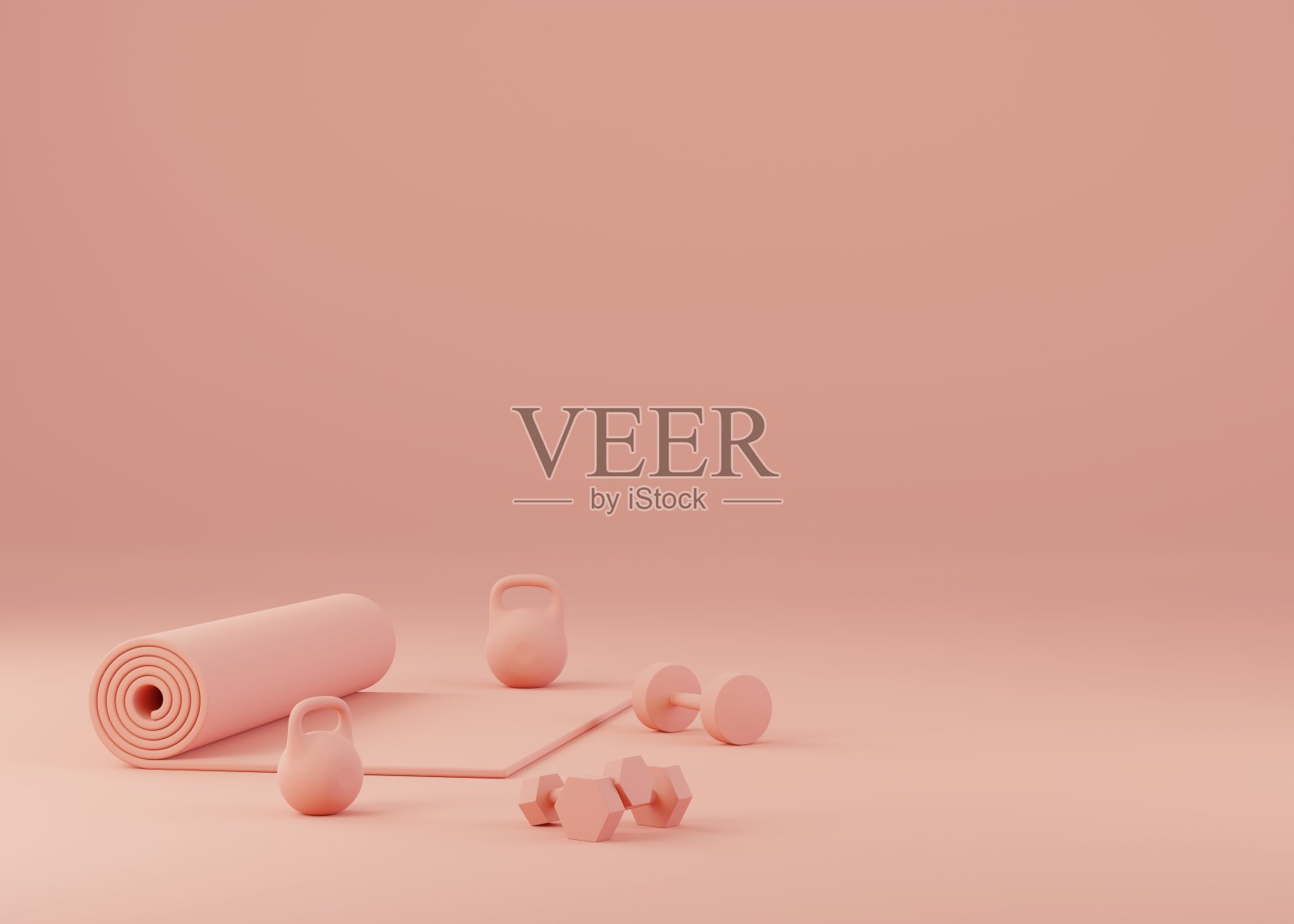 最小的运动设备的锻炼3D渲染插图照片摄影图片