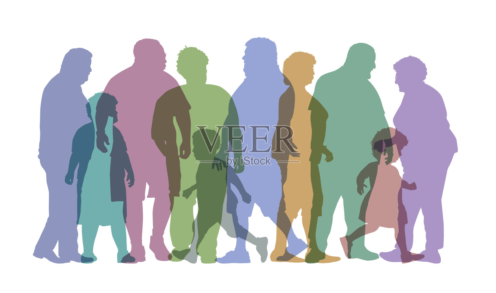 超重的人插画图片素材