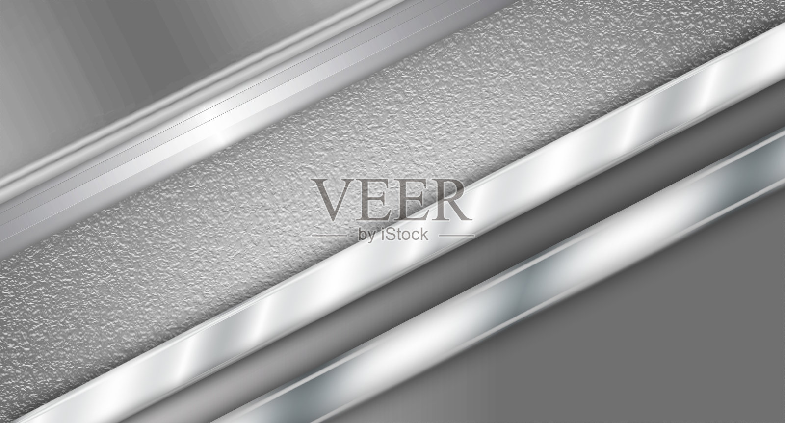 抽象银几何对角线高科技背景，未来科技现代旗帜设计。插画图片素材