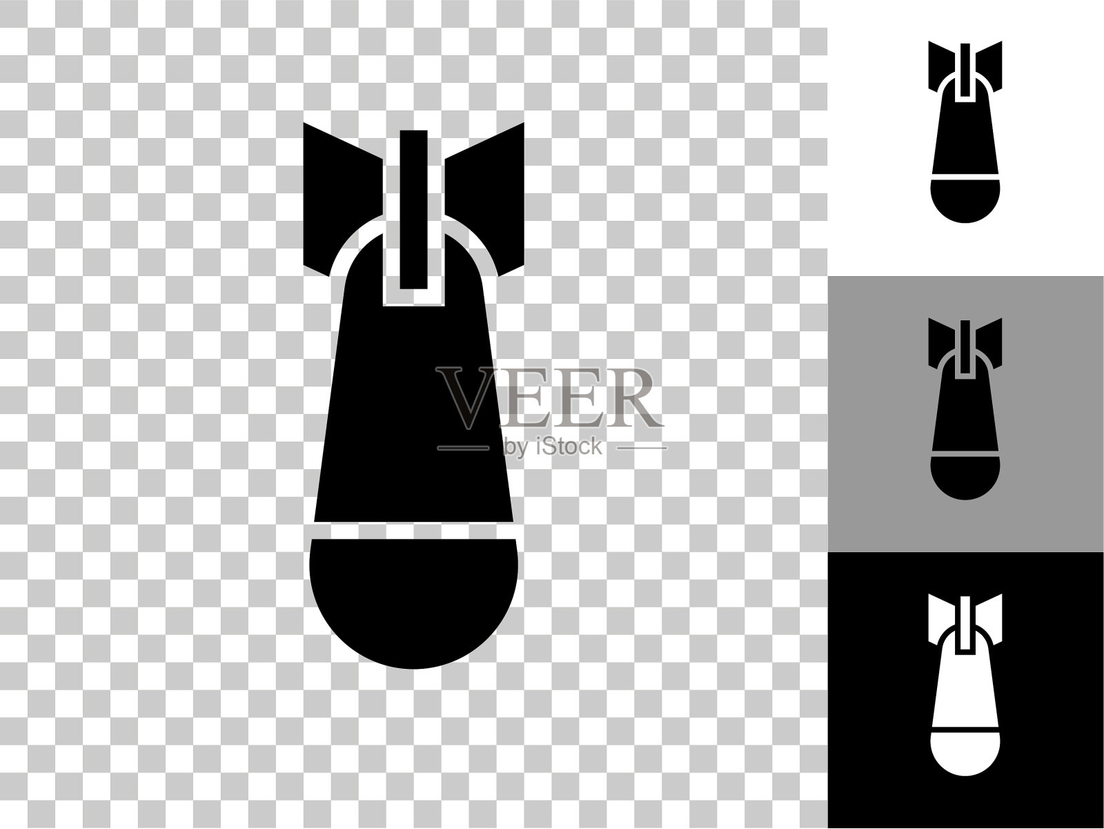 原子弹图标在棋盘上透明的背景插画图片素材