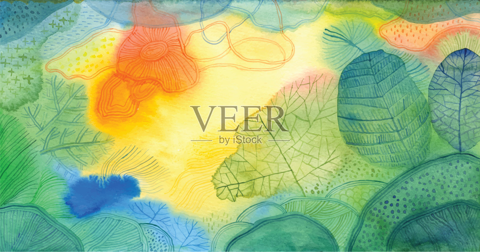 水彩画涂鸦背景插画图片素材