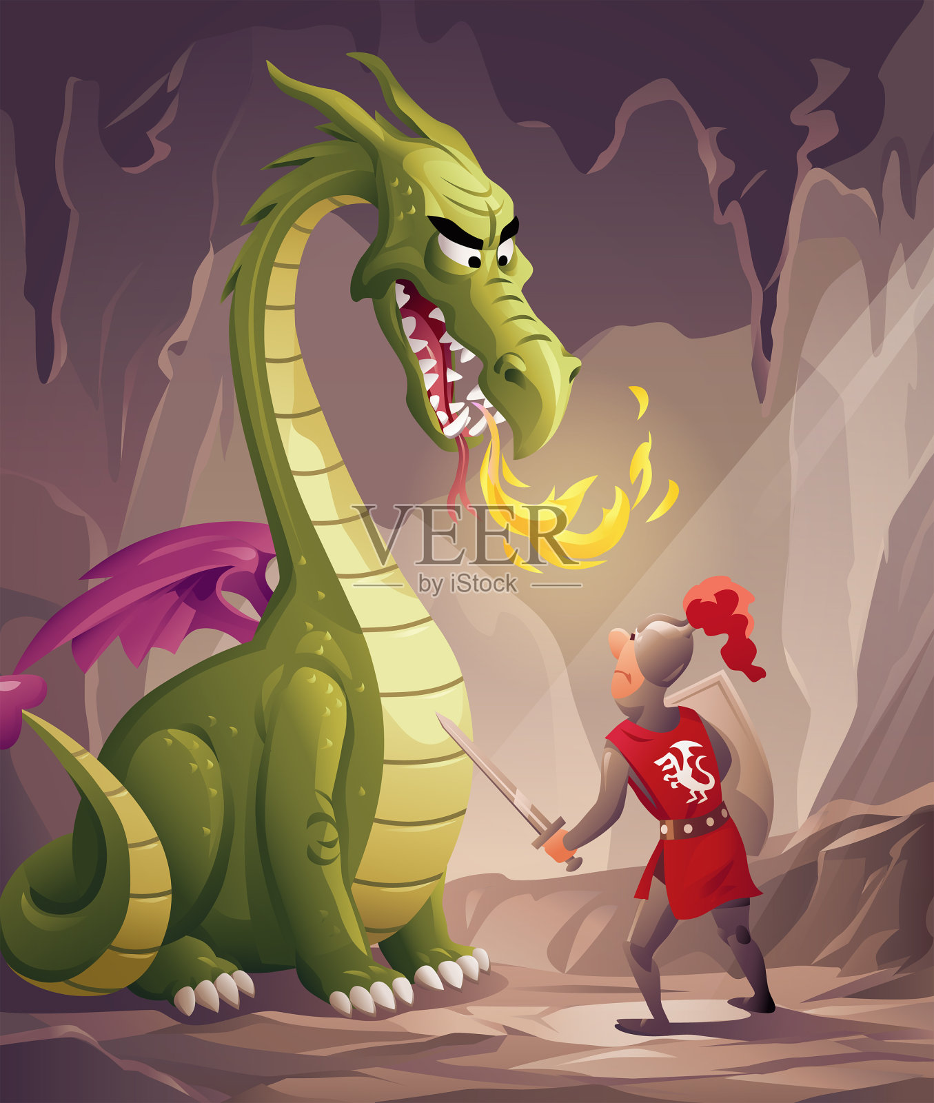 《龙穴骑士插画图片素材