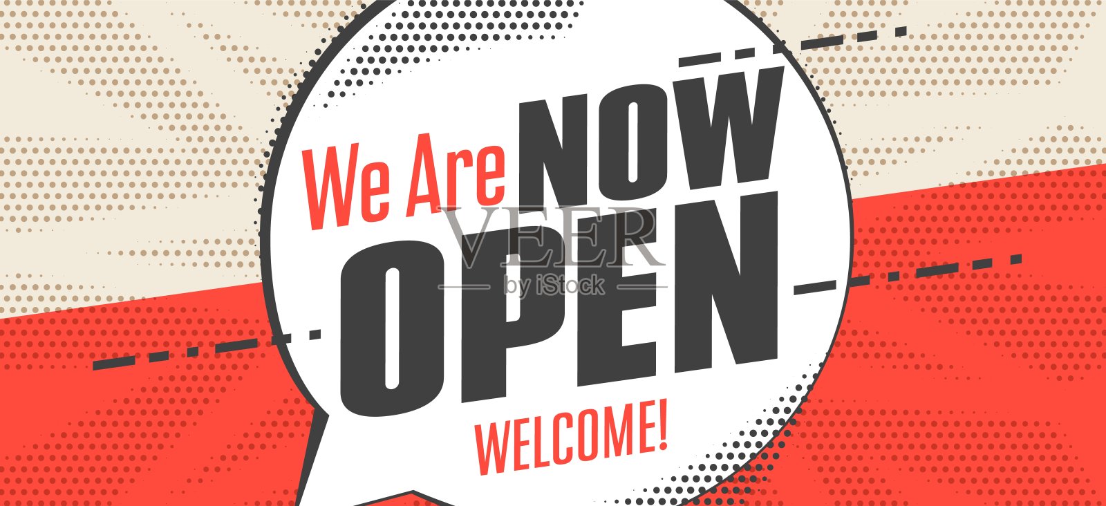 现在打开带有营销信息的横幅插画图片素材