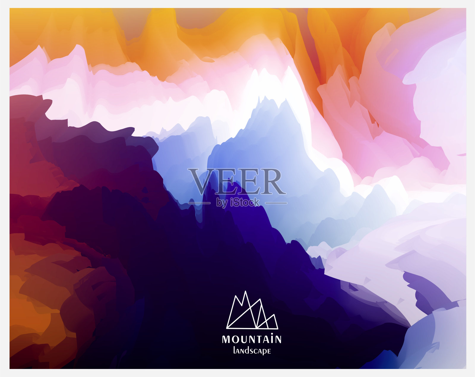 抽象水彩中国画山水画背景海报插画图片素材