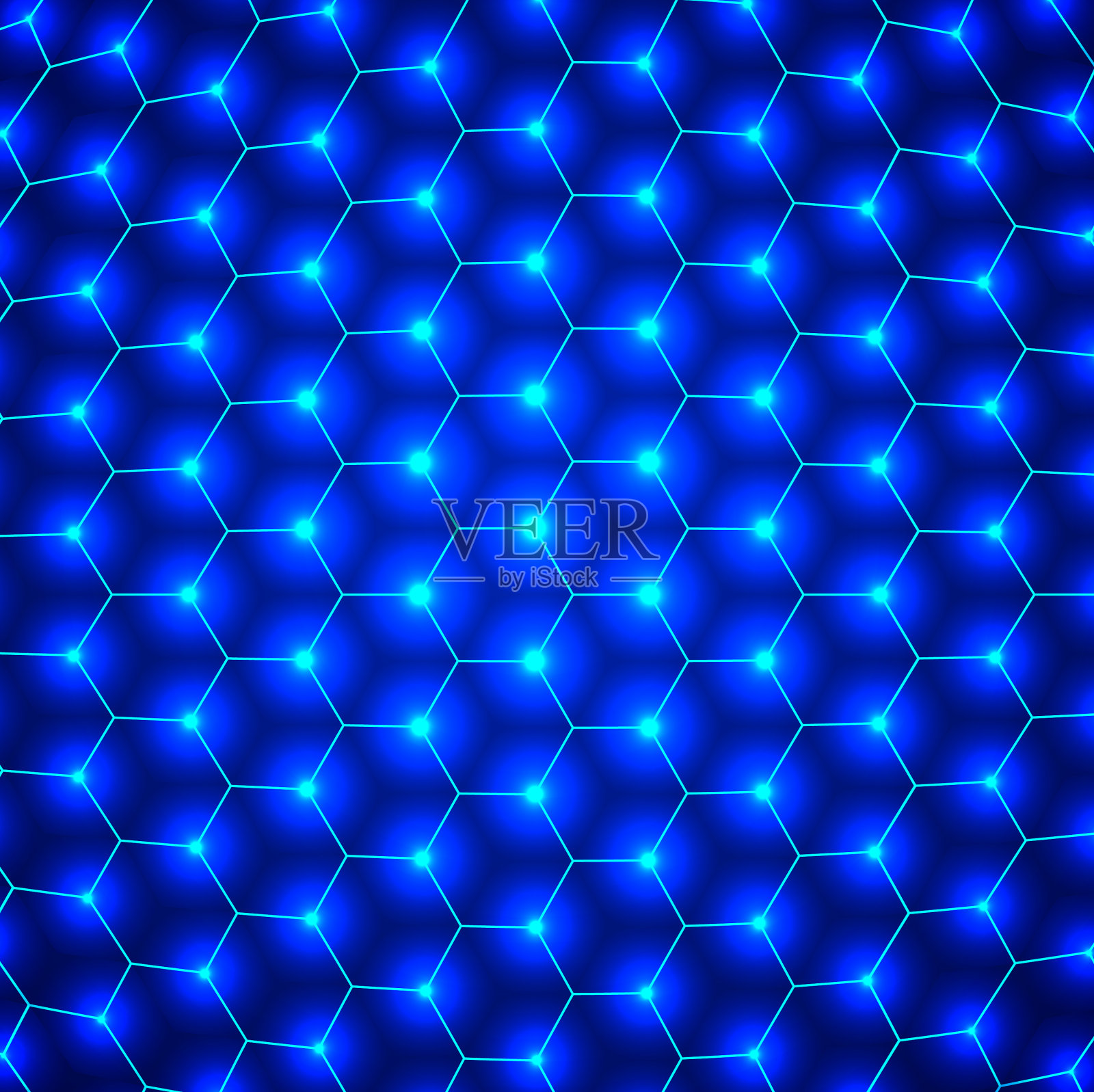 摘要蓝色六边形图案背景设计插画图片素材