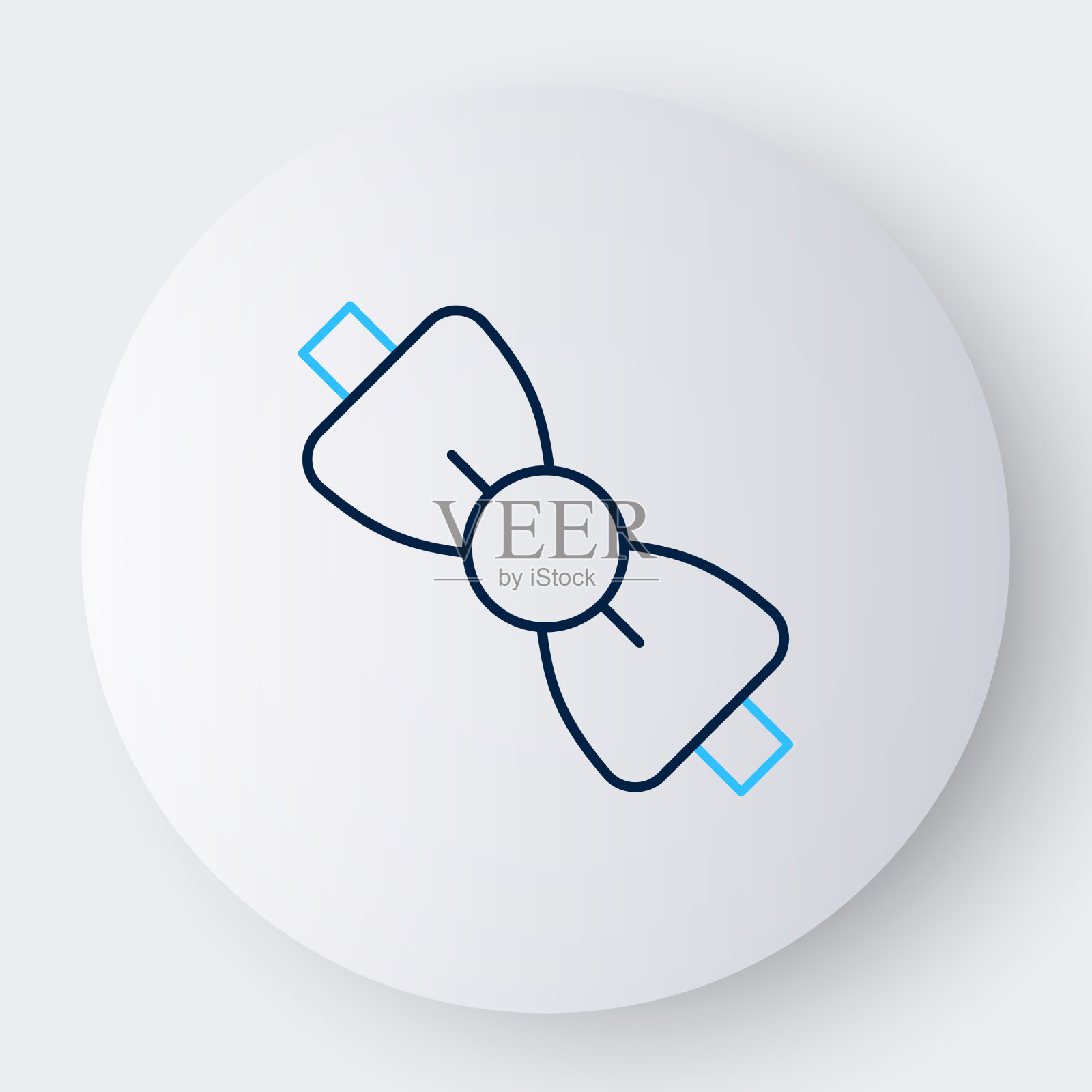 线领结图标孤立在白色背景图标素材