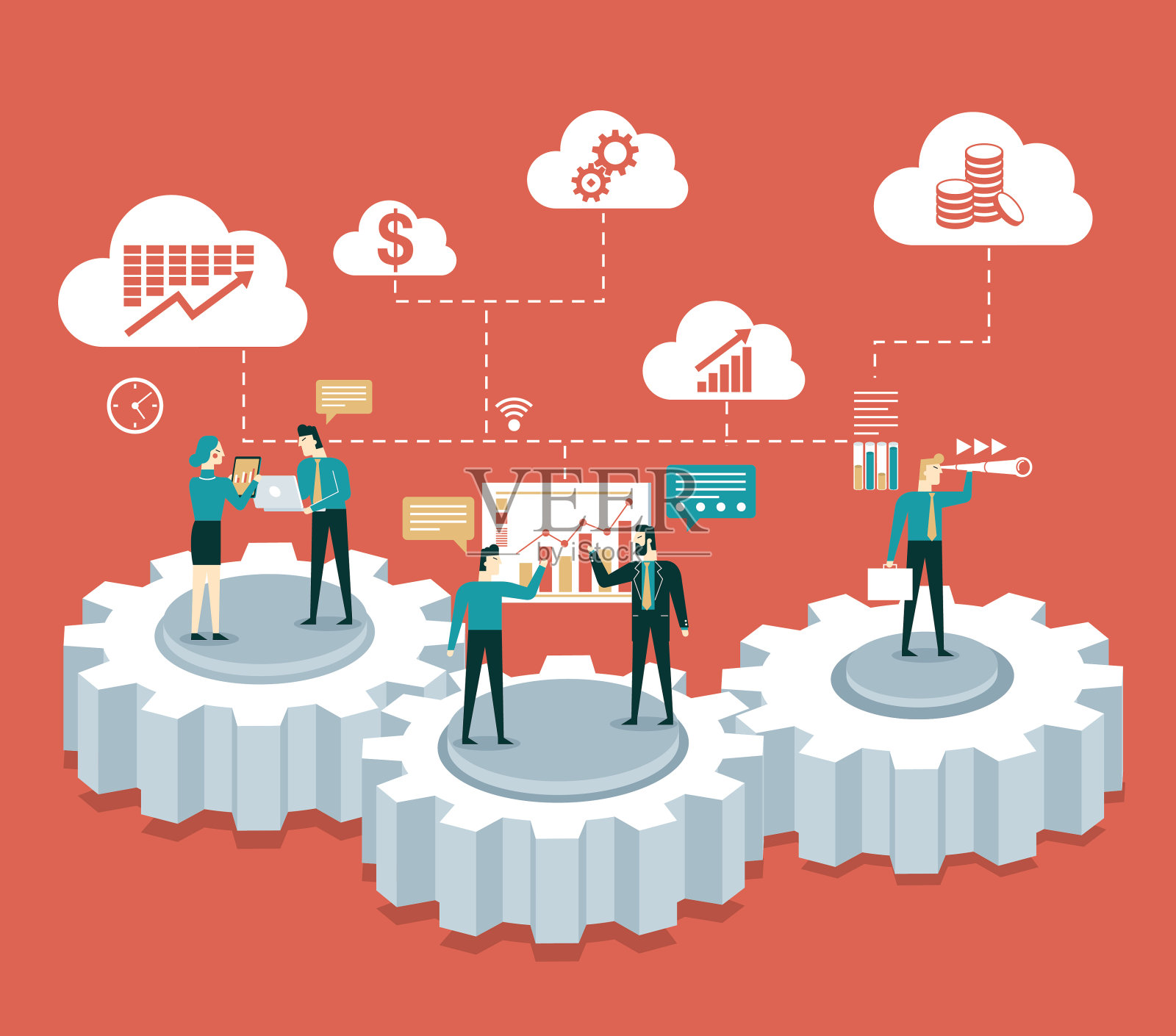 团队合作插画图片素材