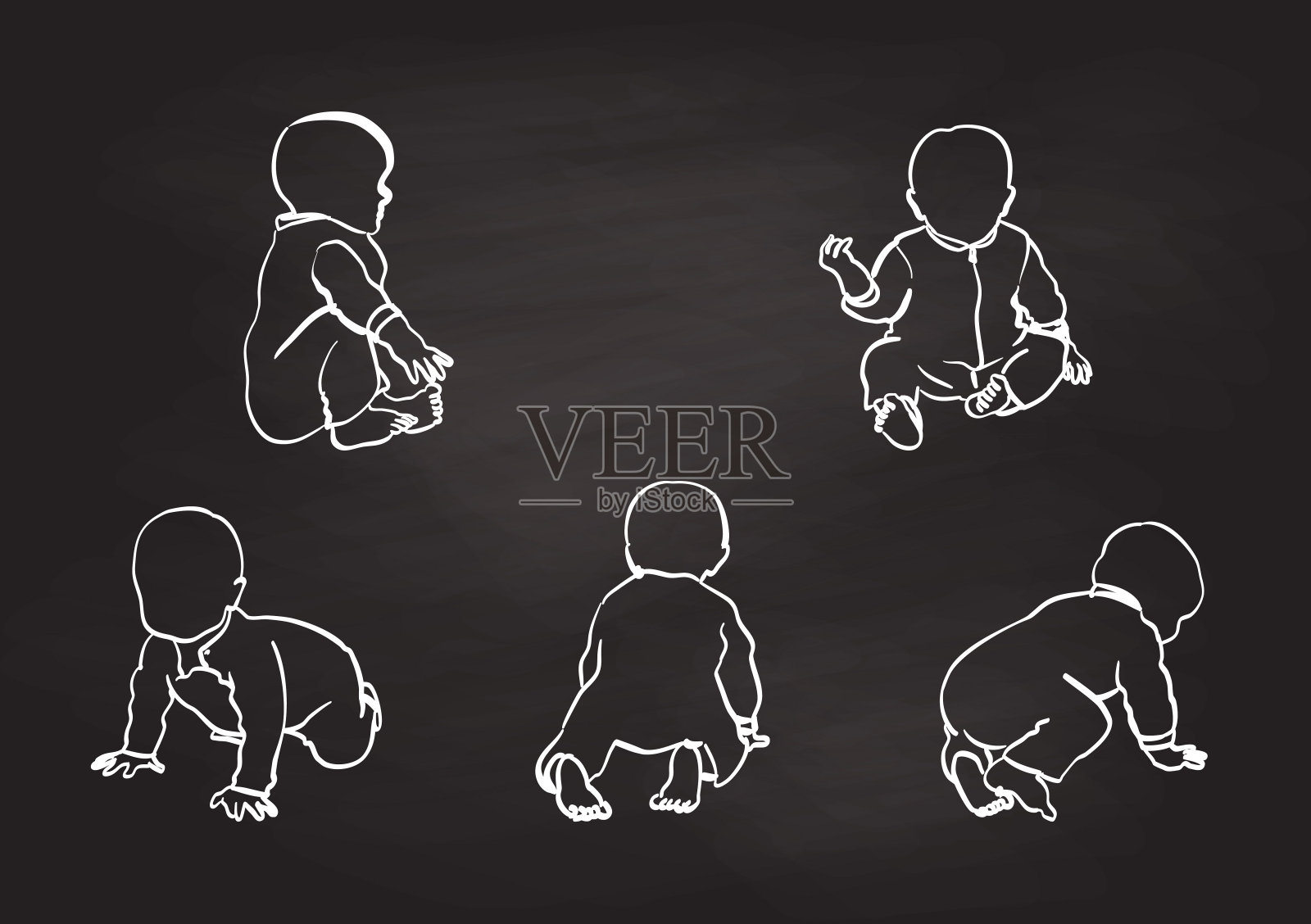 学爬小男孩插画图片素材