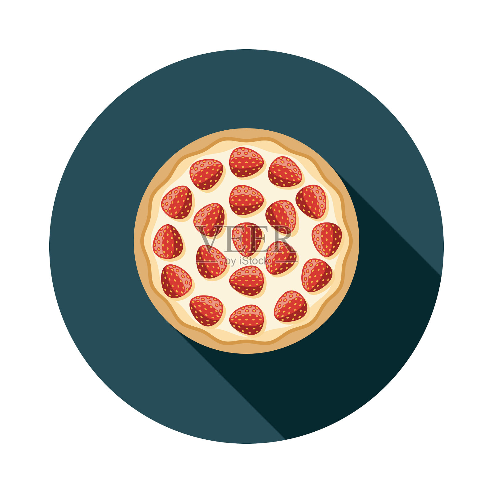 草莓甜点披萨图标设计元素图片