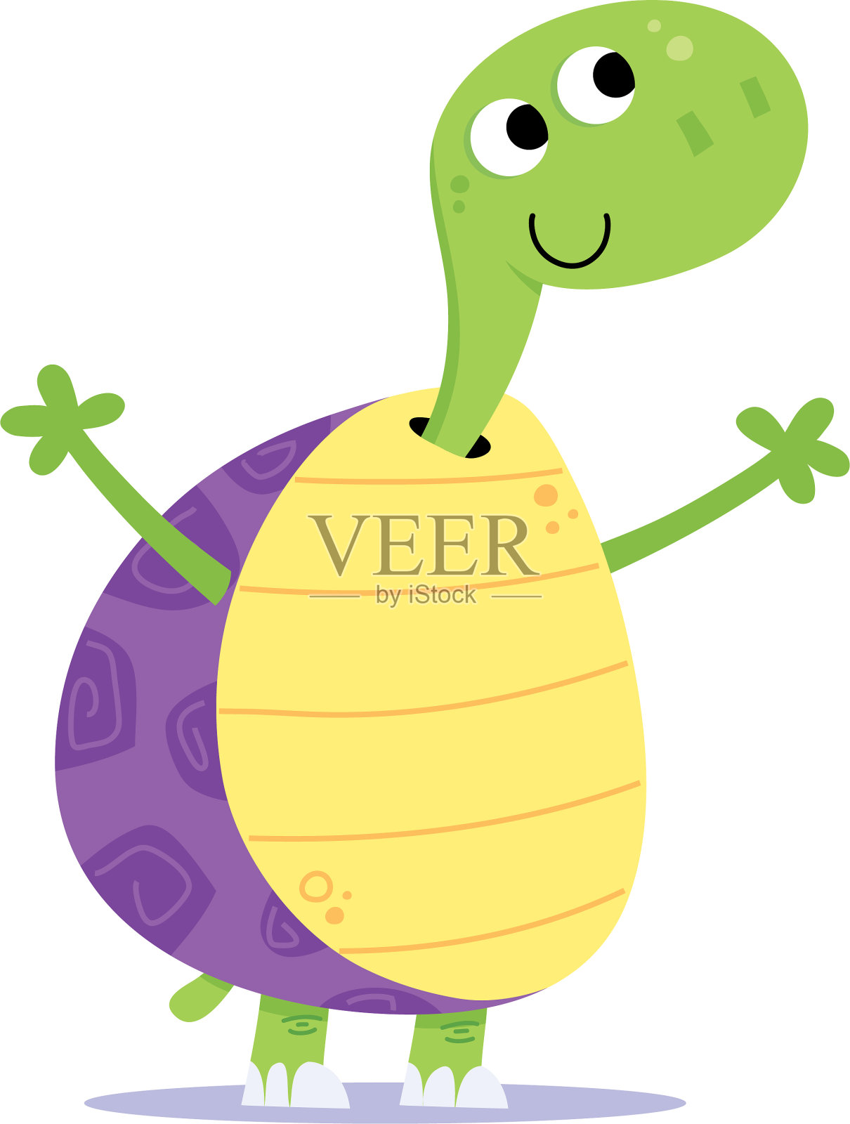 乌龟两个。插画图片素材