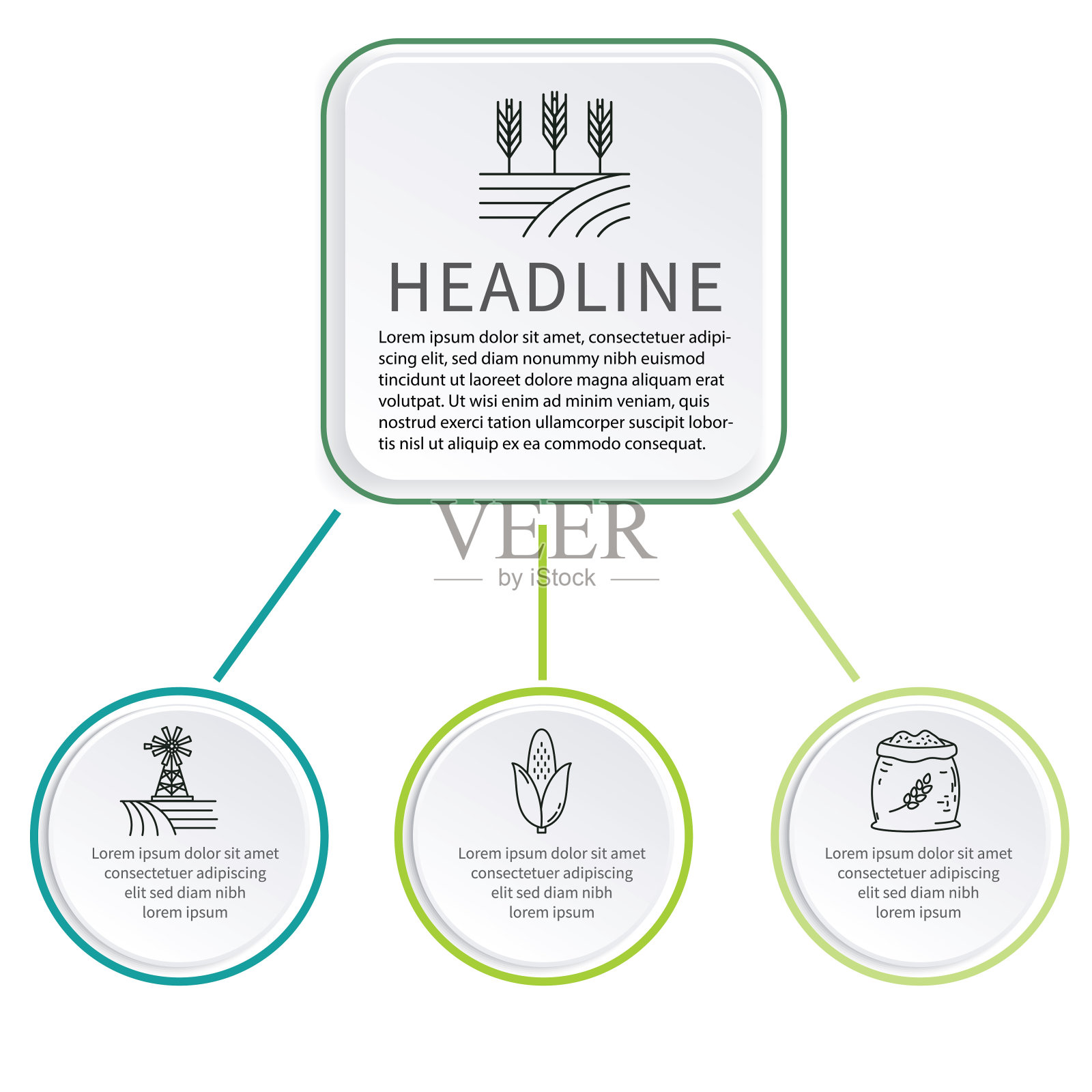 可定制的农业信息图表按钮元素在一个透明的背景插画图片素材
