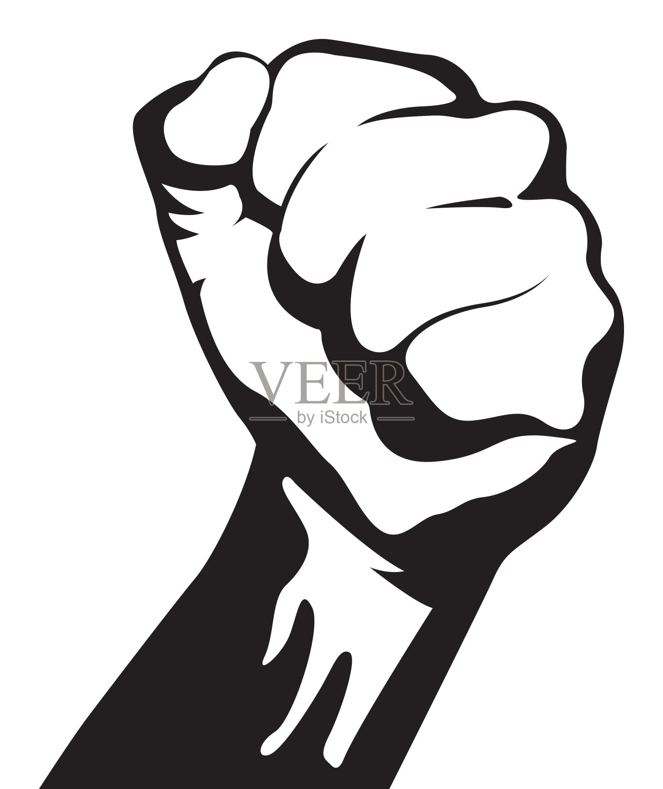 拳头黑色剪影设计元素图片