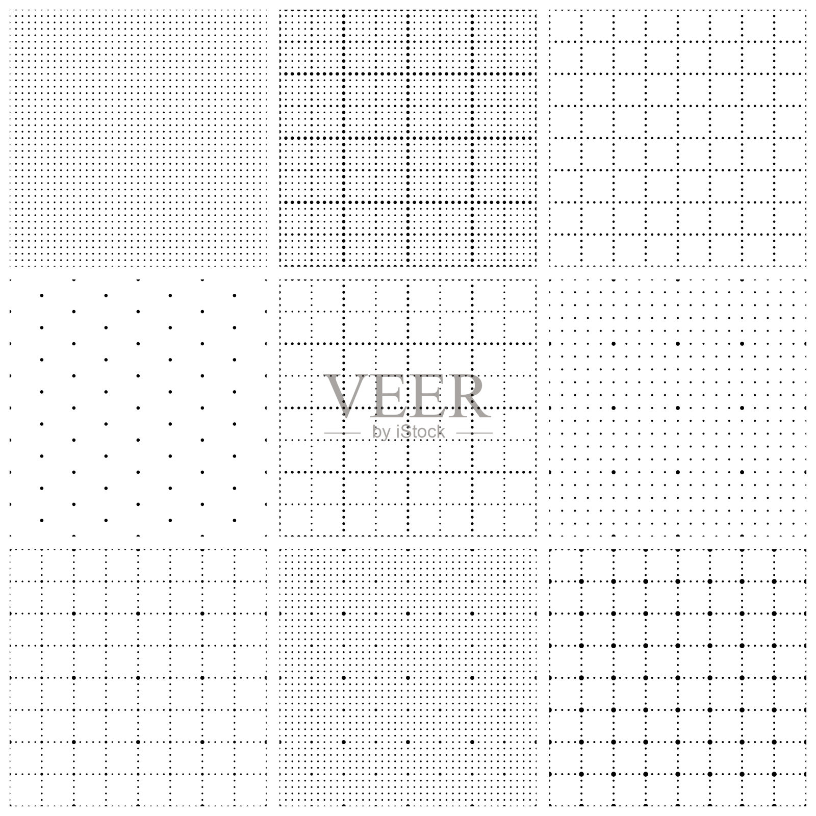 无缝图形纸与点插画图片素材