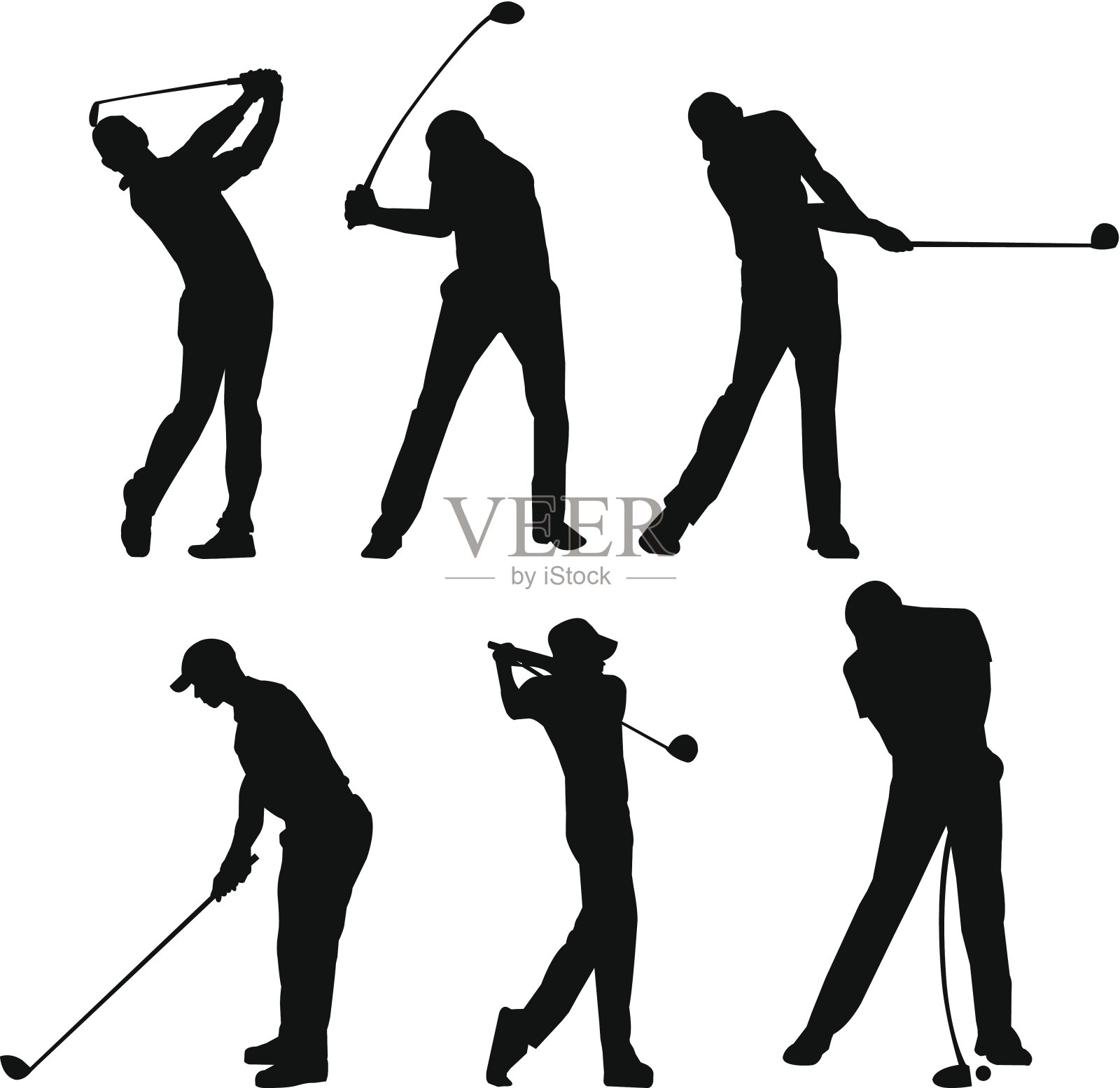 高尔夫球手轮廓插画图片素材