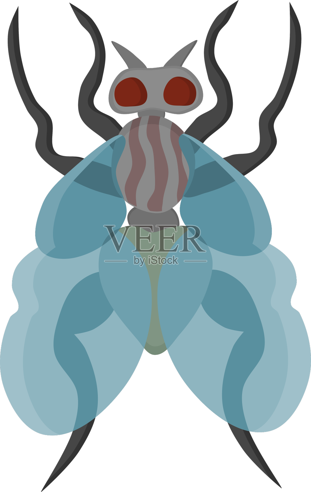 蝇虫有害扁型设计元素图片