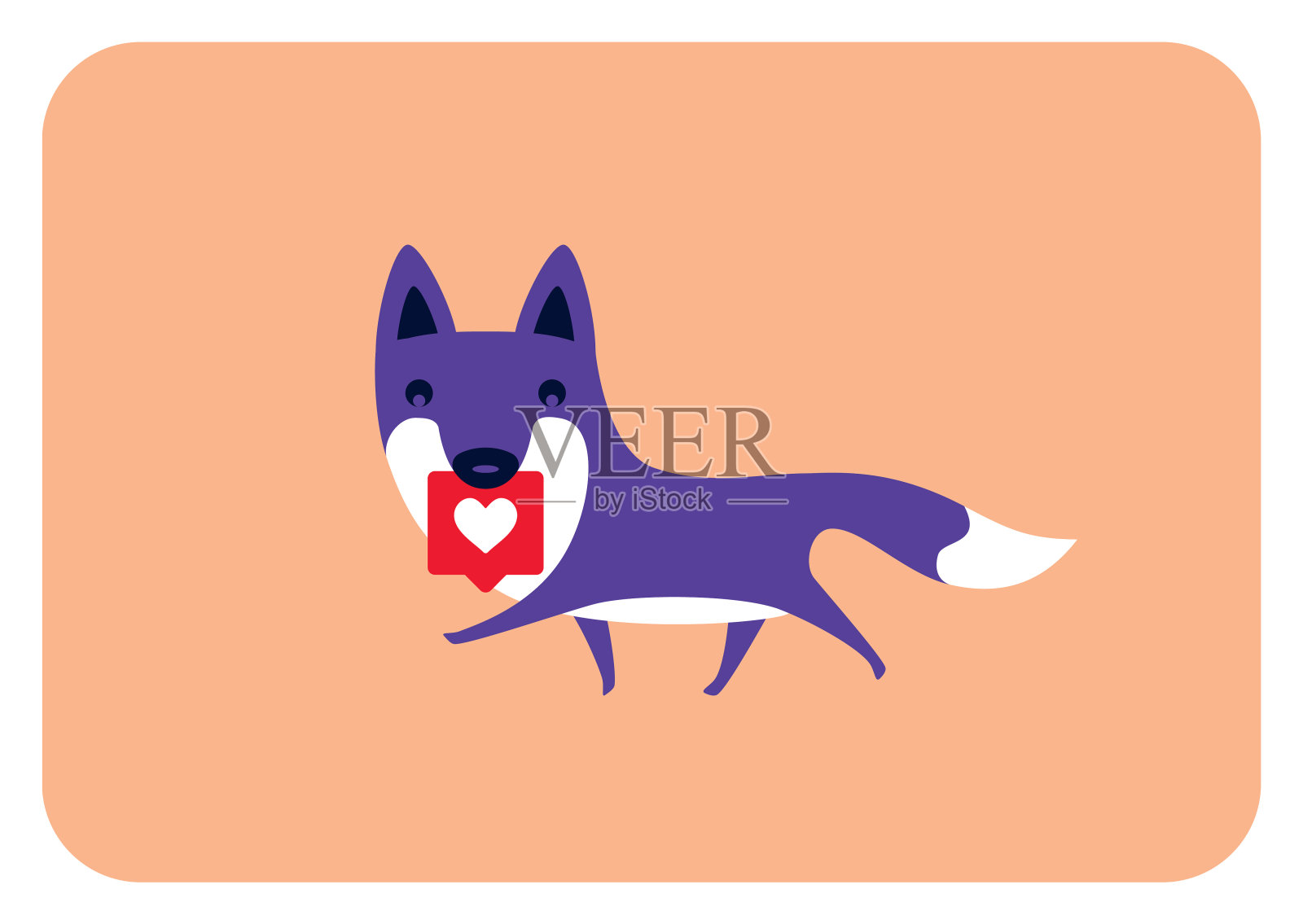 像图标一样握着狐狸插画图片素材