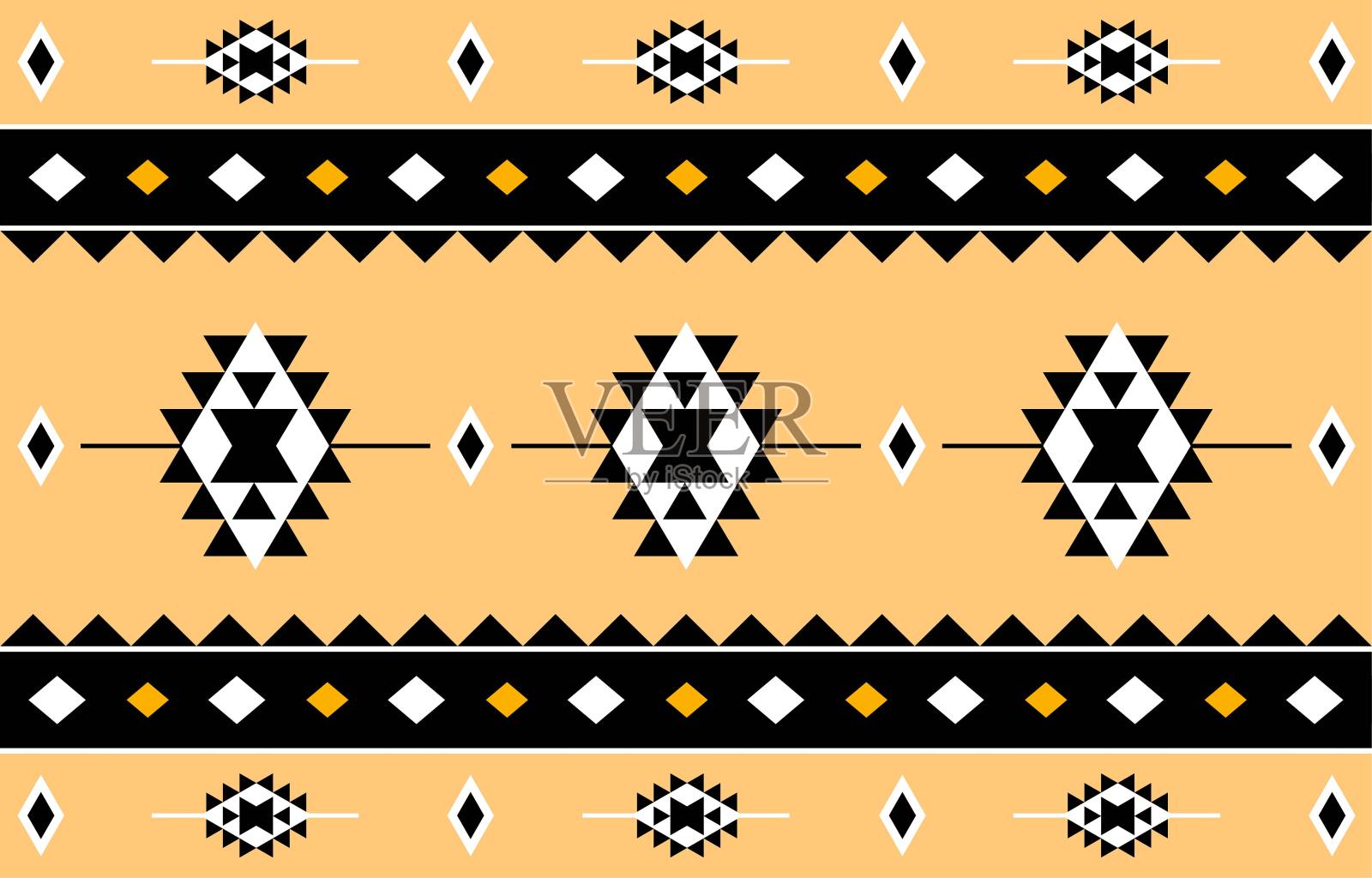 几何民族东方无缝图案的传统设计为背景插画图片素材