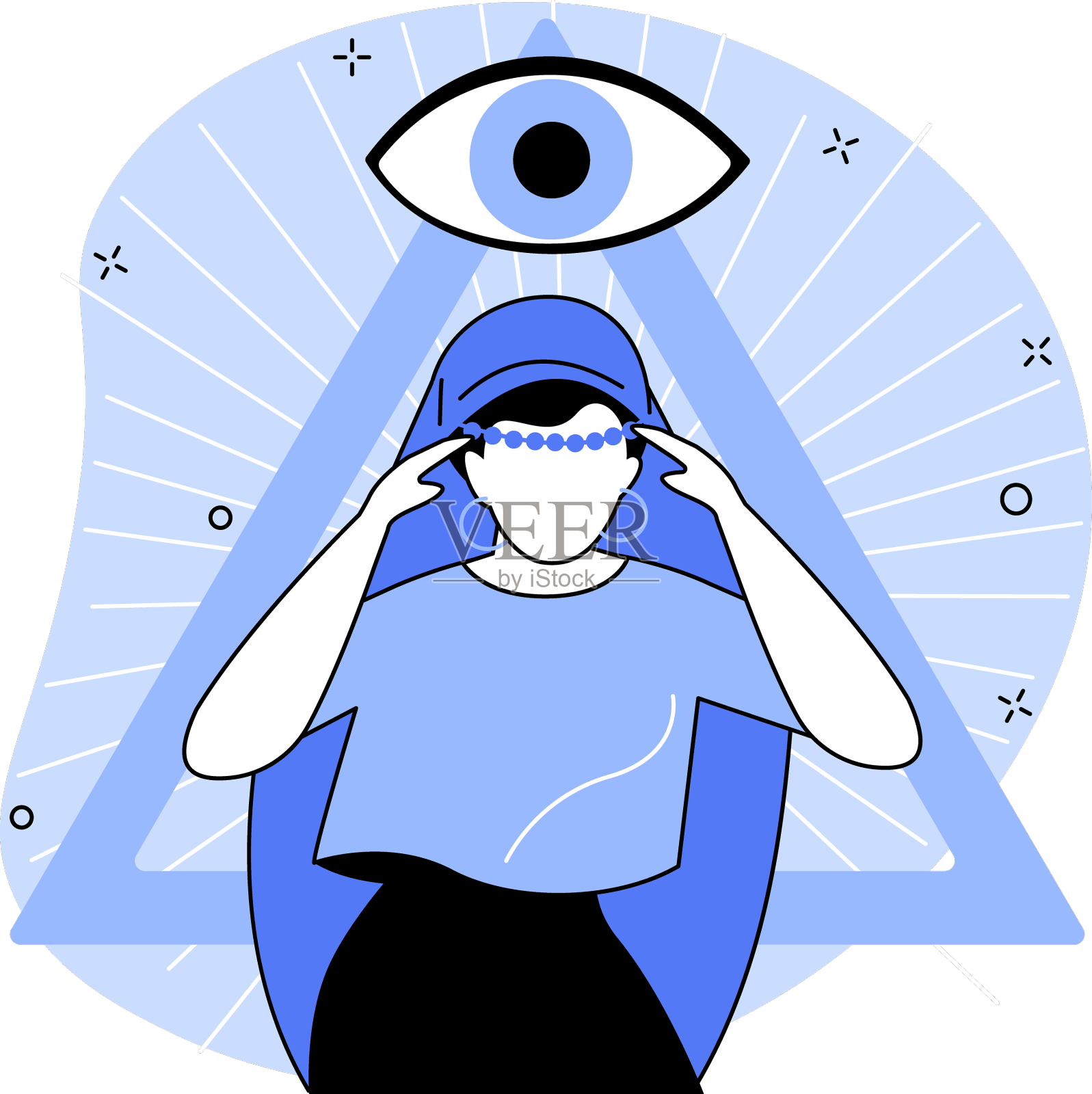 千里眼抽象概念的能力设计元素图片