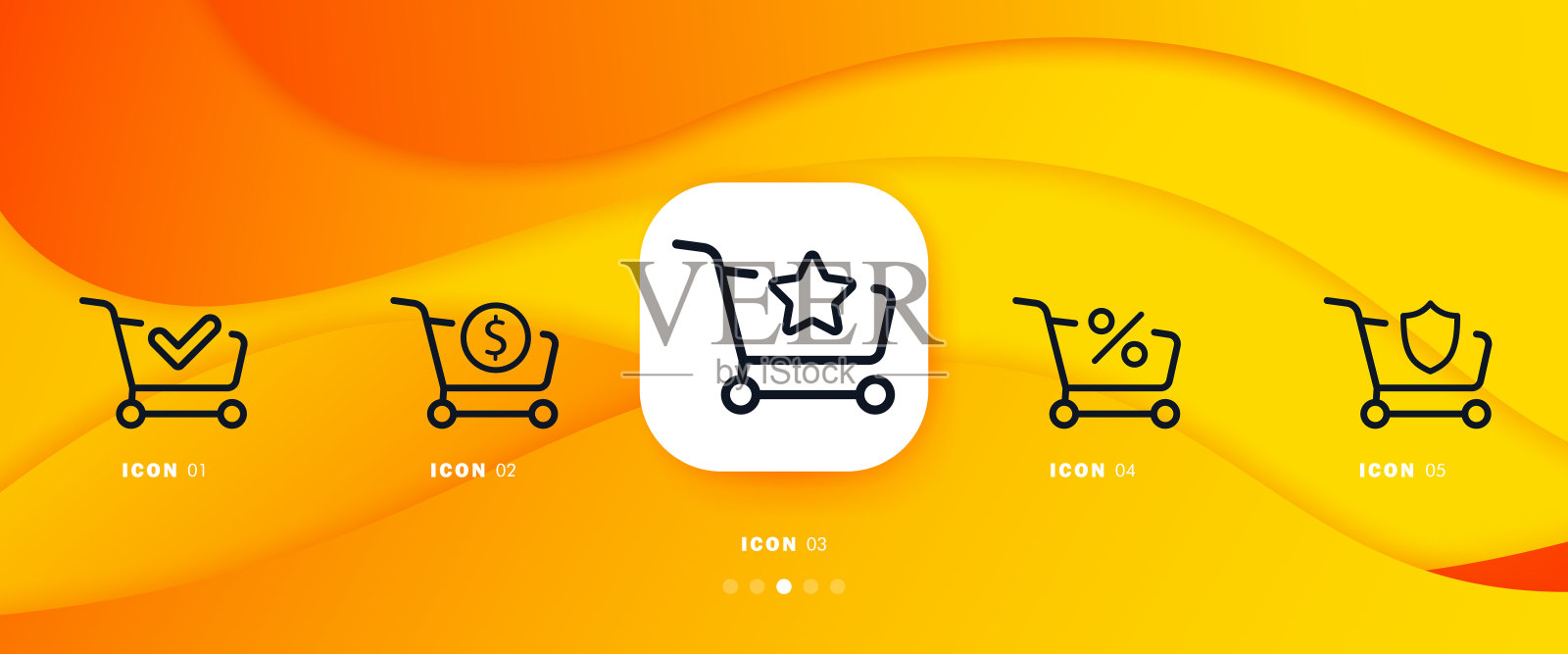 手推车图标集。产品搜索。购买。装车和卸货。复选标记。折扣。向量eps 10图标素材