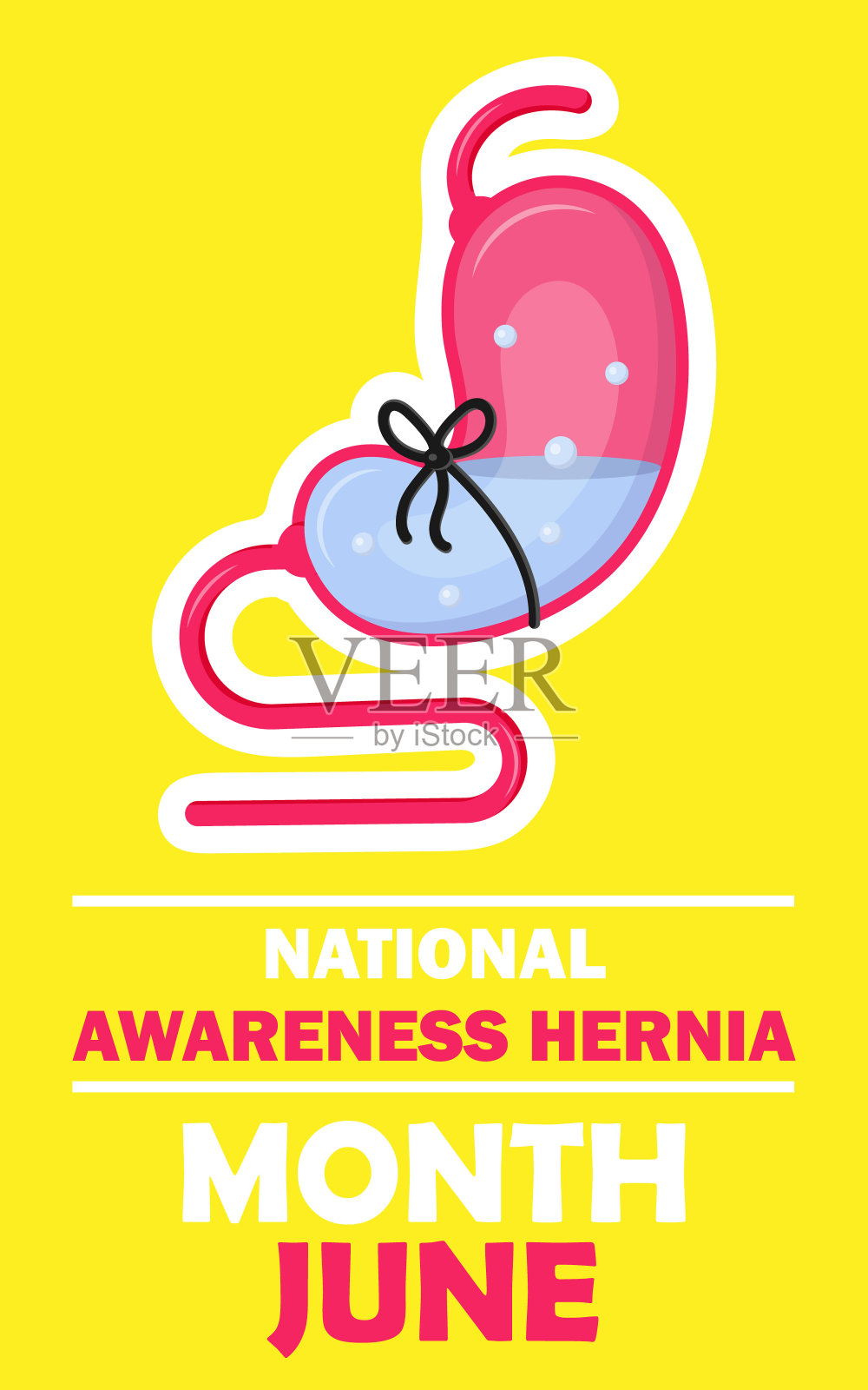全国疝意识月概念向量。医学事件在六月庆祝。肠插画图片素材